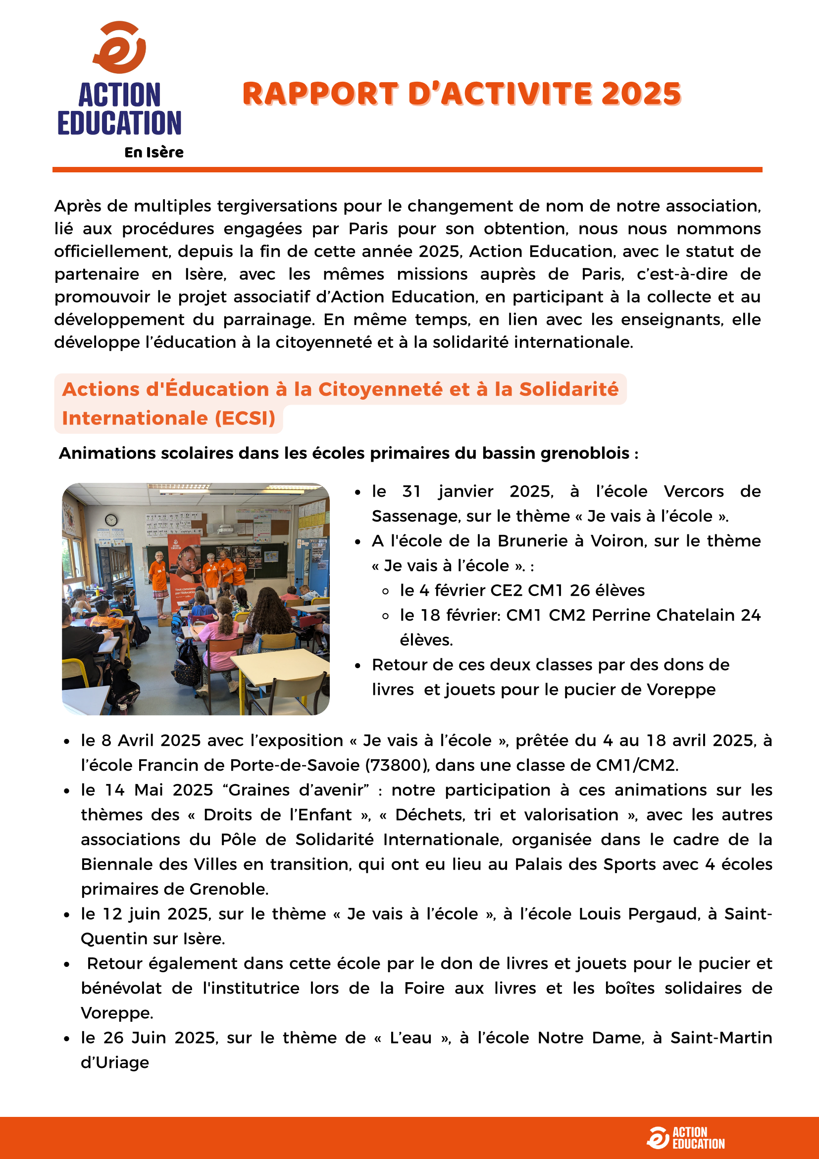 Rapport d'activité 2025