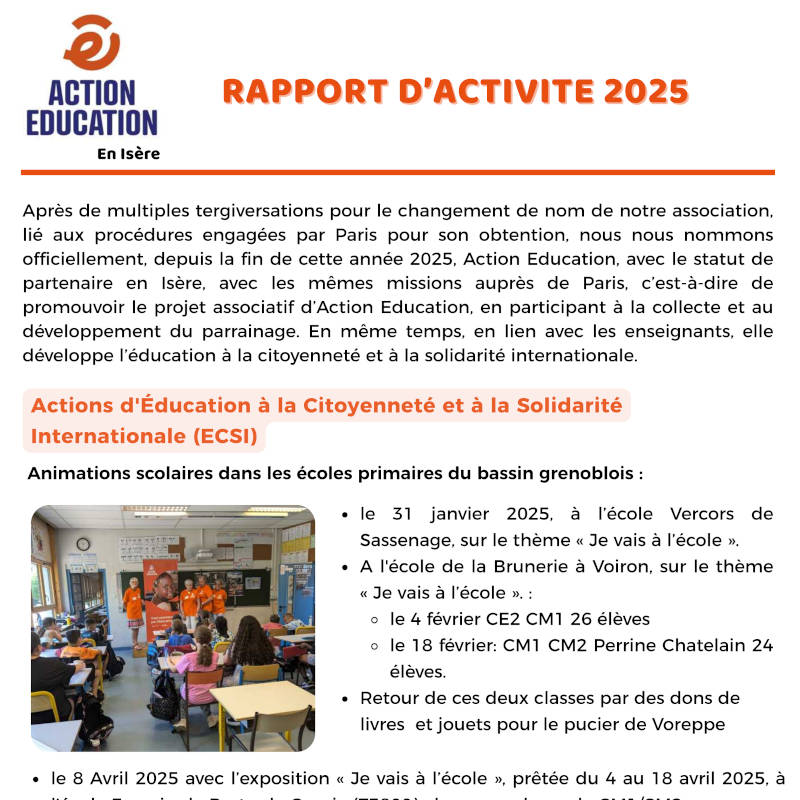 Rapport d'activité 2025